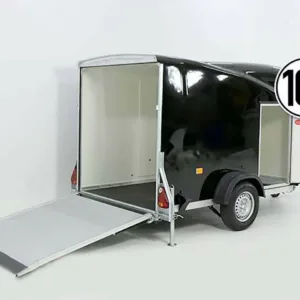 Debon Kofferanhänger Cargo 1300 Vollpoly 150x290cm H:160cm|Tür|schwarz