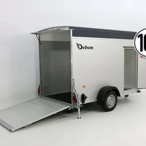 Debon Kofferanhänger C300 148x295cm H:190cm 1,3t Alu, Polybug|Tür|grau
