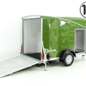 Debon Kofferanhänger Cargo 1300 Vollpoly 150x290cm H:160cm|Tür|olivgrün