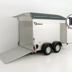Debon Kofferanhänger C500 164x300cm H:200cm 2,0t|Alu|Polybug|Tür|grau
