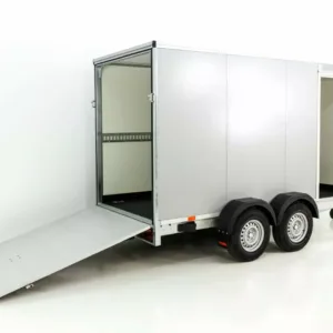 Vezeko Kofferanhänger 152x355cm Höhe:193cm 2,7t|Tür|Rampe|silber